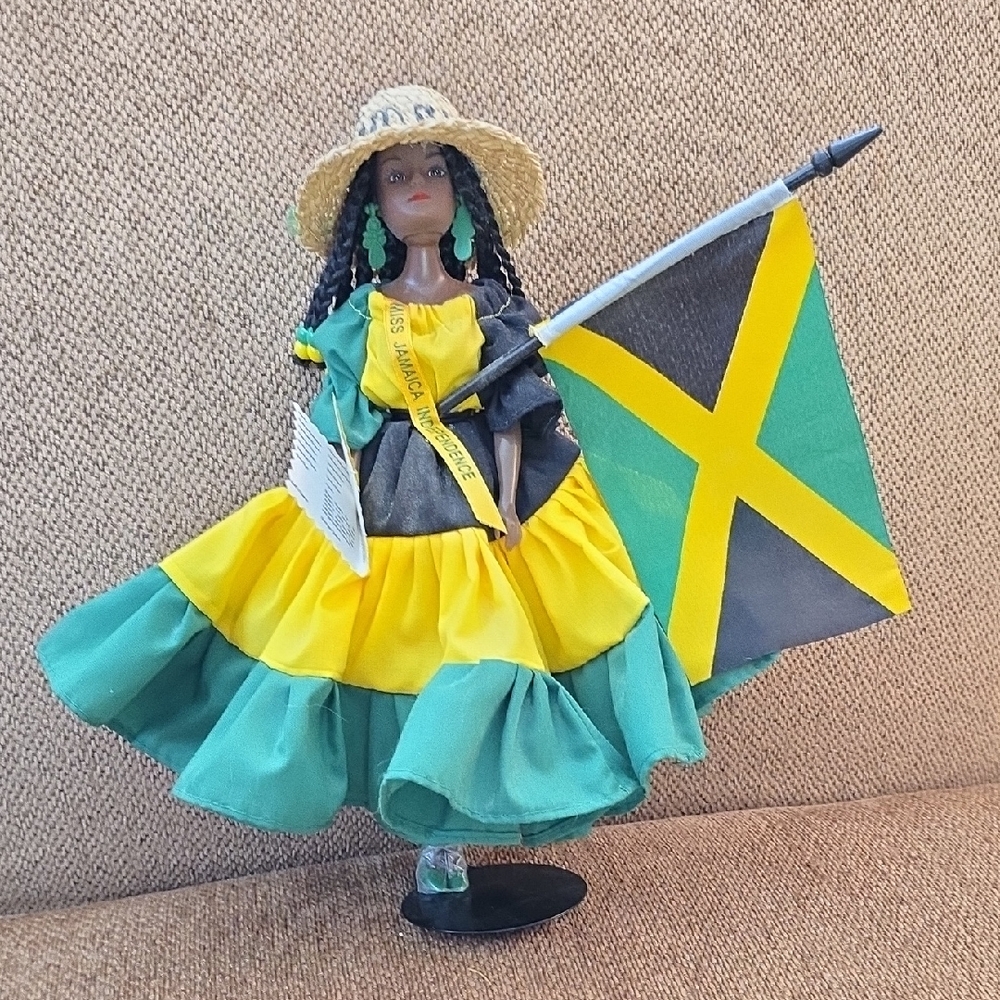 Island Dolls Plus Collections - Vintage Collectible Miss Jamaica Doll - EUC